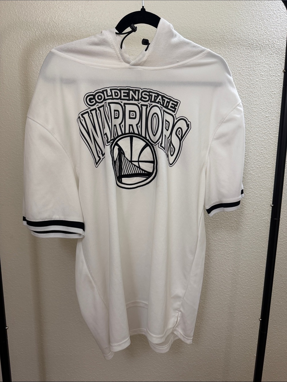 NBA Golden State Warriors White Hoodie with Black Logo